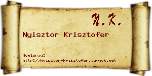 Nyisztor Krisztofer névjegykártya
